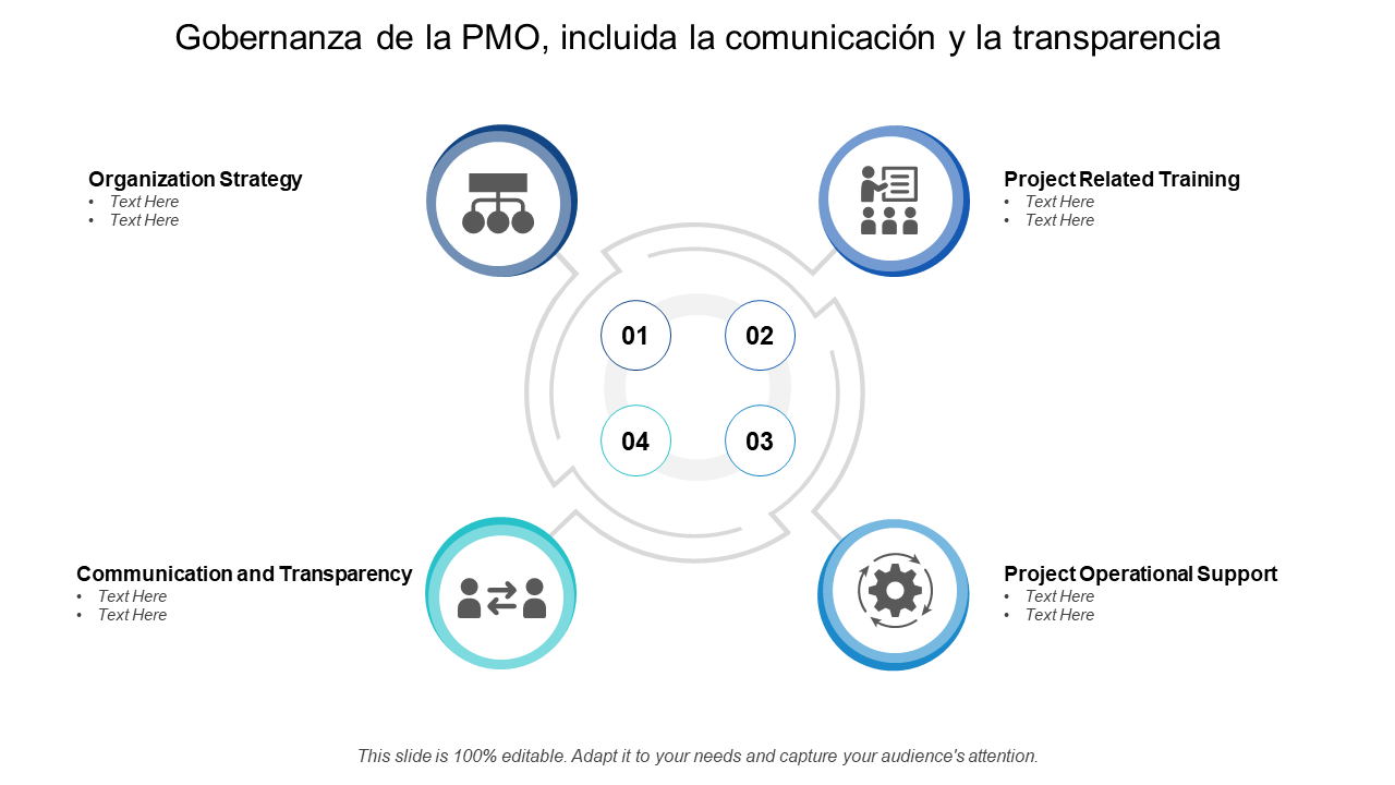 Gobernanza de la PMO, incluida la comunicación y la transparencia 