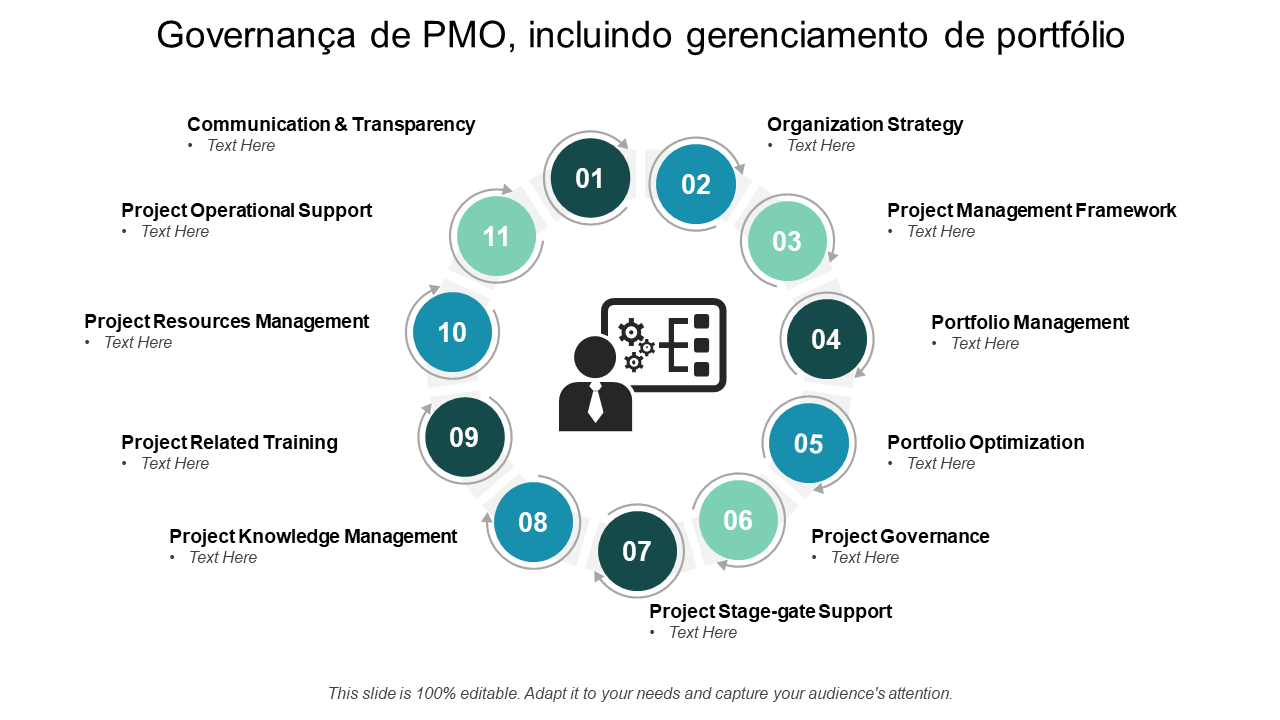 Governança de PMO, incluindo gerenciamento de portfólio 