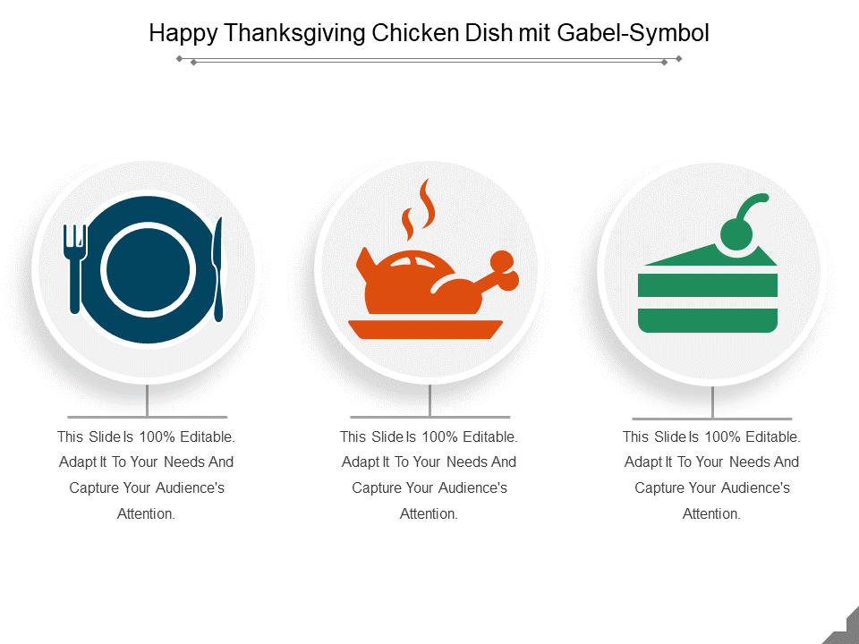 Happy Thanksgiving Chicken Dish mit Gabel-Symbol 