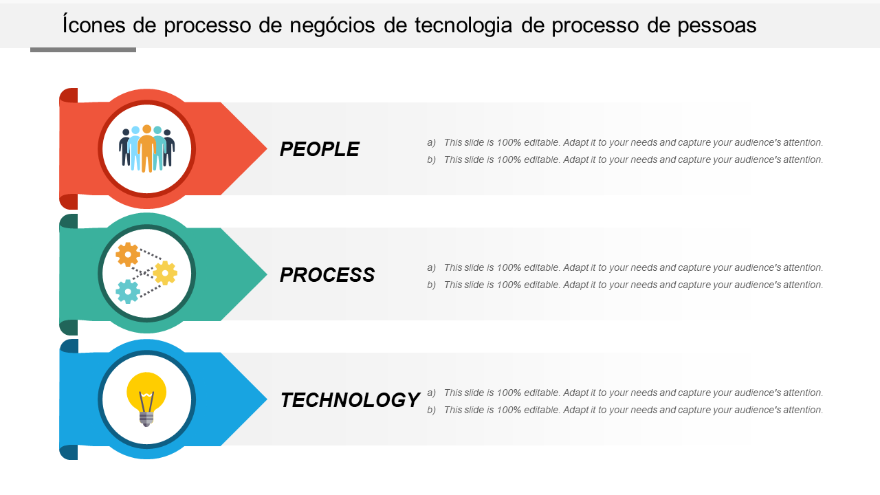 Ícones de processo de negócios de tecnologia de processo de pessoas