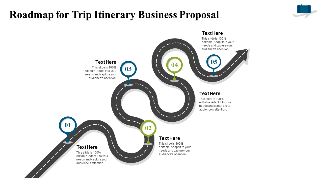 Roadmap for Trip Itinerary Business Proposal