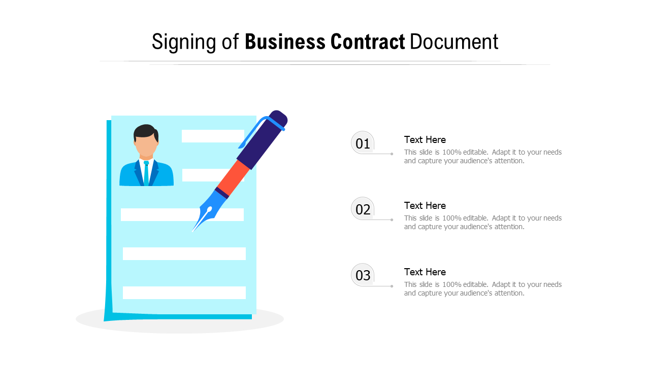 Signing of Business Contract Document