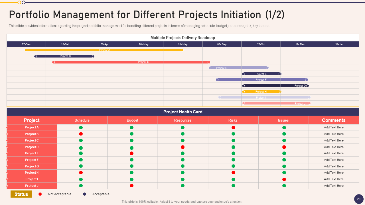 Portfolio Management for Different Projects Initiation 