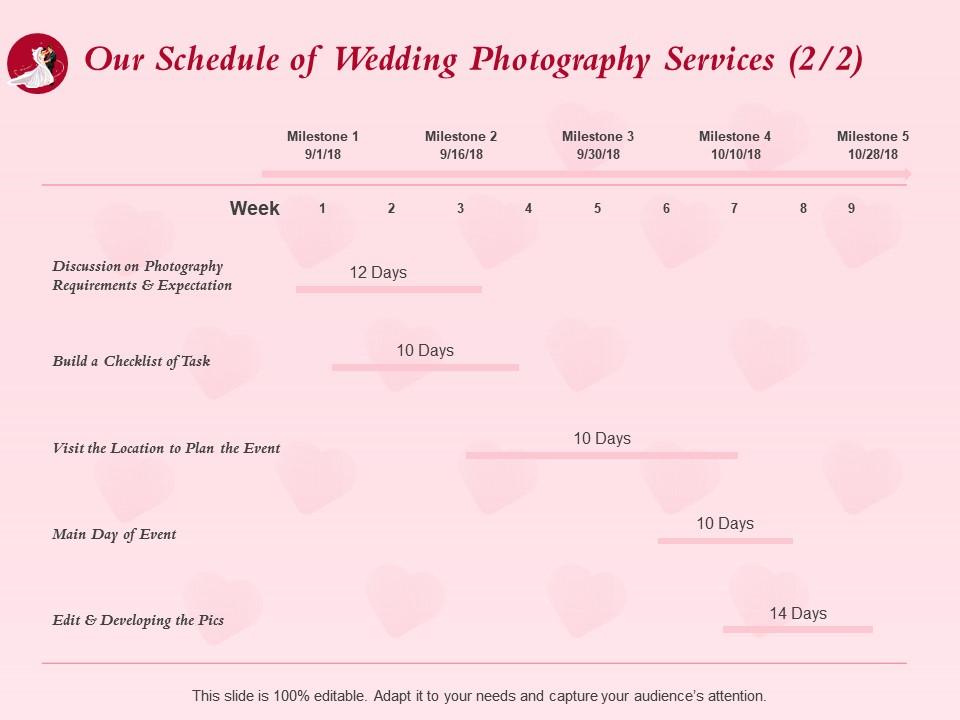 Wedding Photography Schedule PPT Template