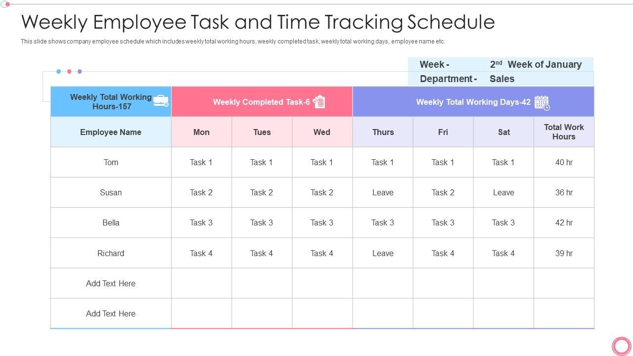 Weekly Employee Schedule PPT Template