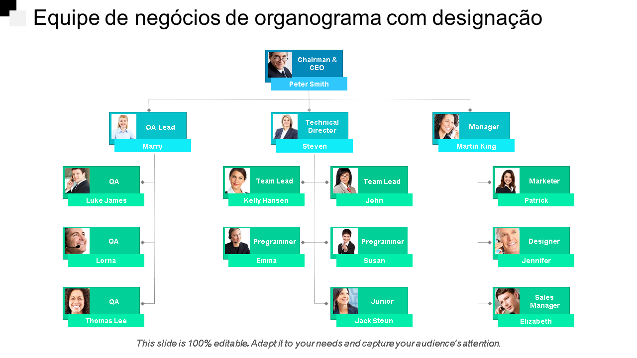 equipe de negócios de organograma com designação wd 