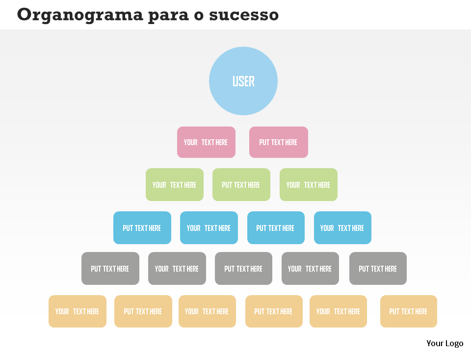 organograma para o design de powerpoint plano de sucesso