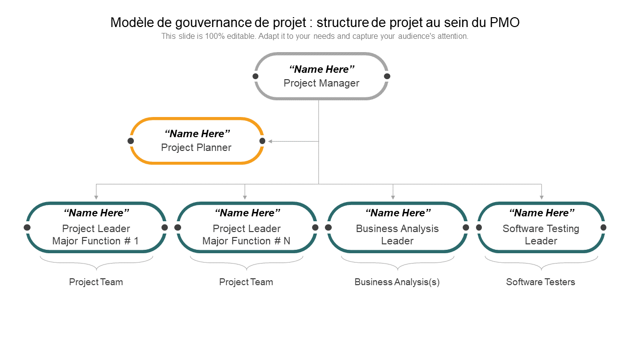 modèle de gouvernance de projet structure de projet au sein du pmo conceptions de diapositives powerpoint télécharger wd