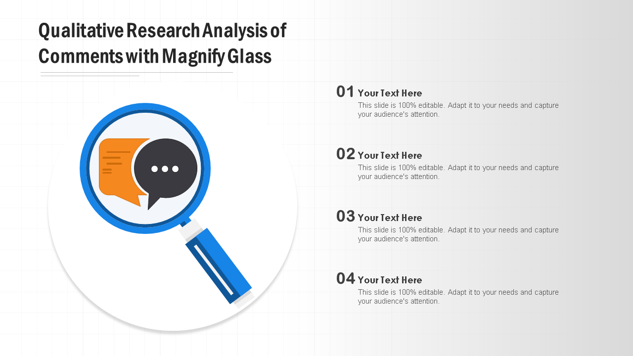 qualitative research analysis of comment with magnify glass wd 