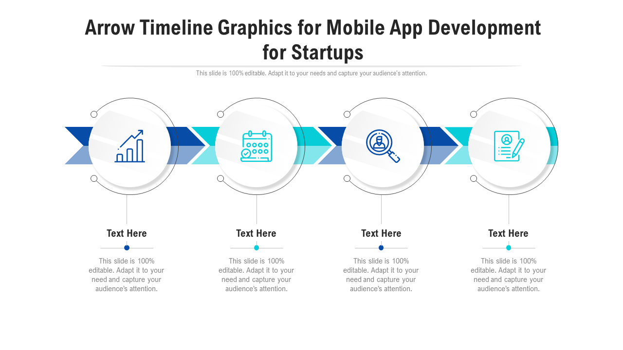 Arrow Timeline Graphics for Mobile App Development for Startups