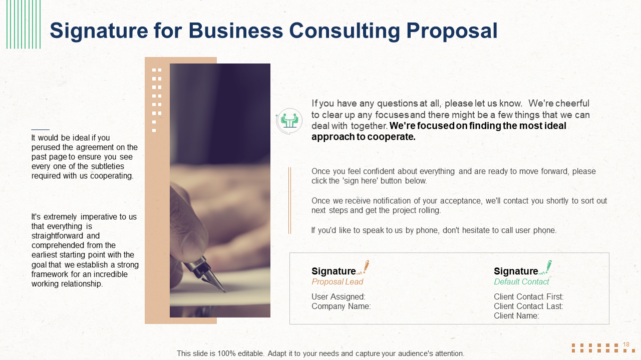 Contract & Signatories Template for Business Consulting Proposal