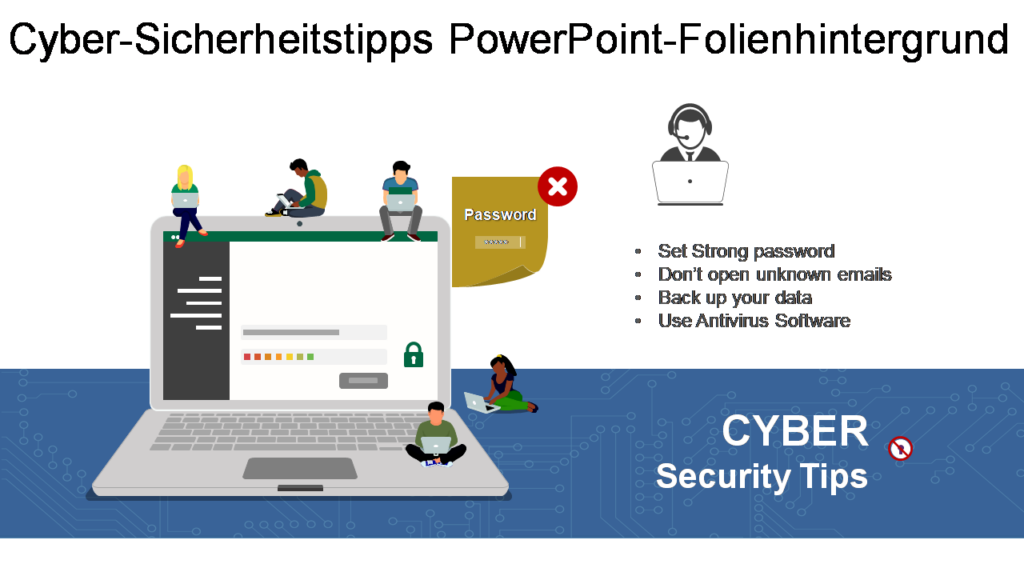 Cyber-Sicherheitstipps PowerPoint-Folienhintergrund 