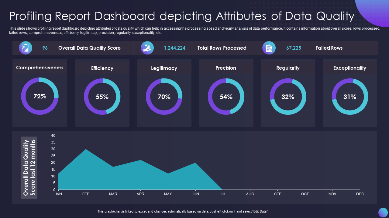Data Profiling And Quality Report Dashboard Template