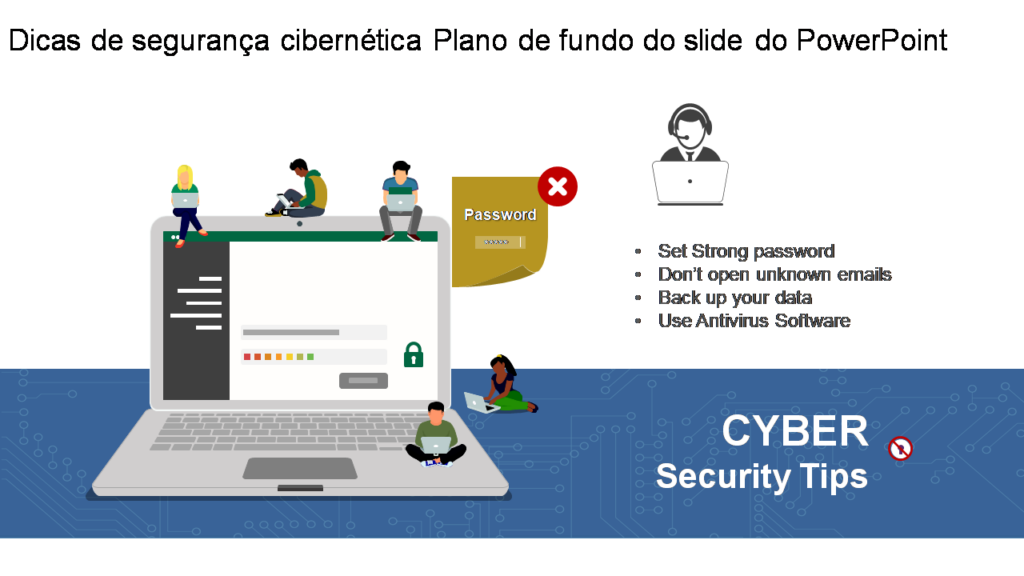 Dicas de segurança cibernética Plano de fundo do slide do PowerPoint