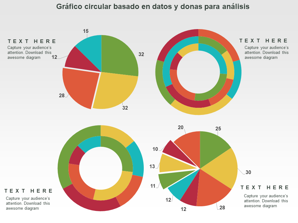 Gráfico circular basado en datos y donas para análisis 