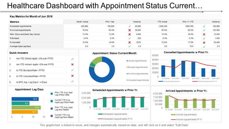 Healthcare Dashboard with Appointment Status PPT Template
