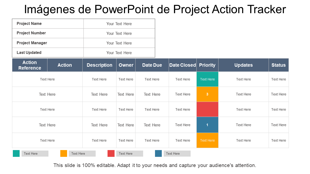 Imágenes de PowerPoint de Project Action Tracker 