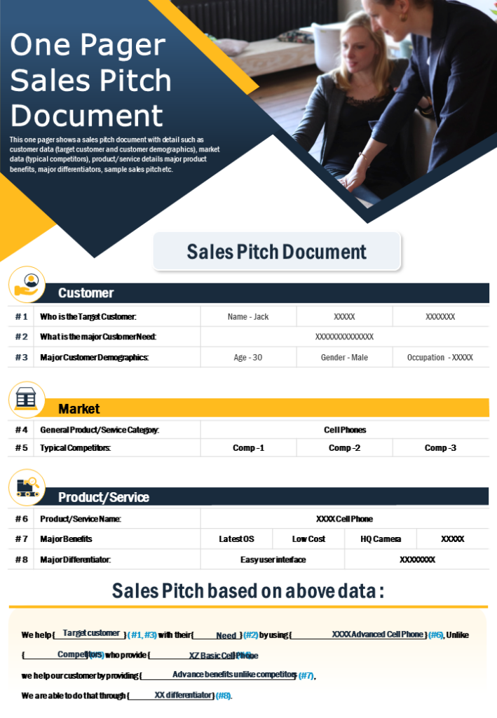 One Page Sales Pitch Document