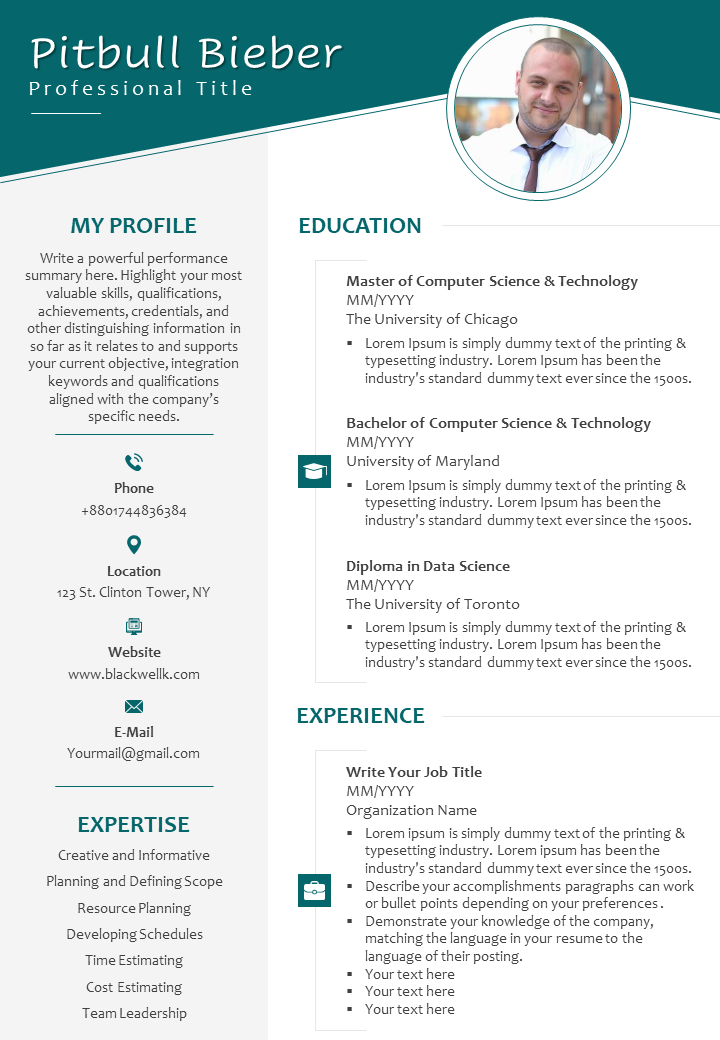 Self Introduction Sample CV For Job Search | PowerPoint Design Template |  Sample Presentation PPT | Presentation Background Images