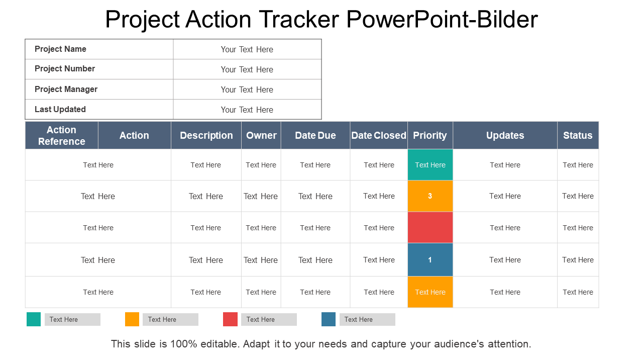 Project Action Tracker PowerPoint-Bilder 