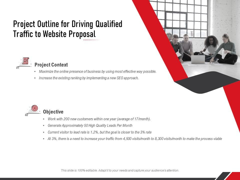 Project Outline for Driving Qualified Traffic to Website Proposal PPT