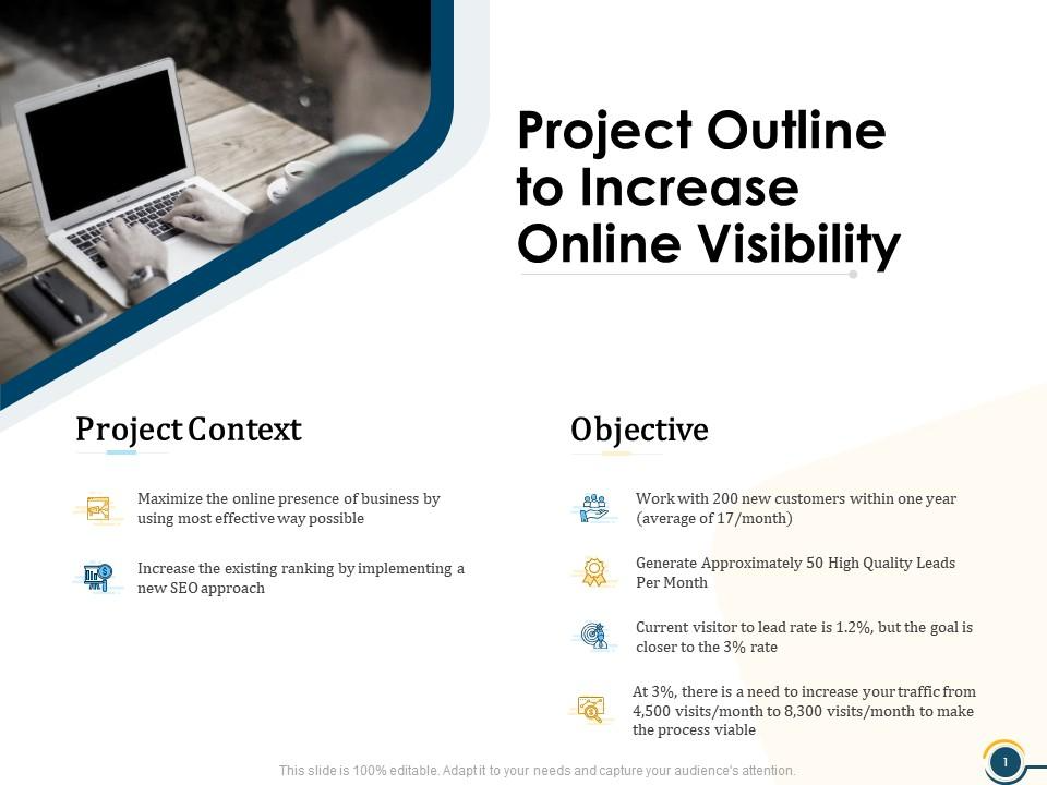 Project Outline to increase online visibility Template