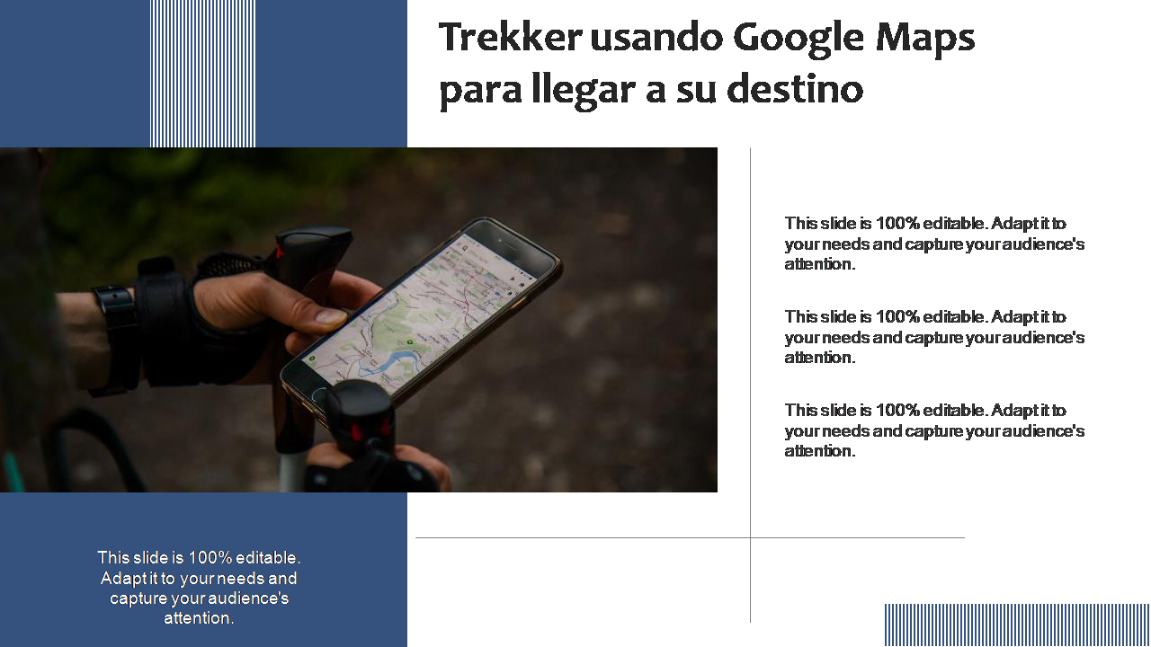 Trekker usando Google Maps para llegar a su destino