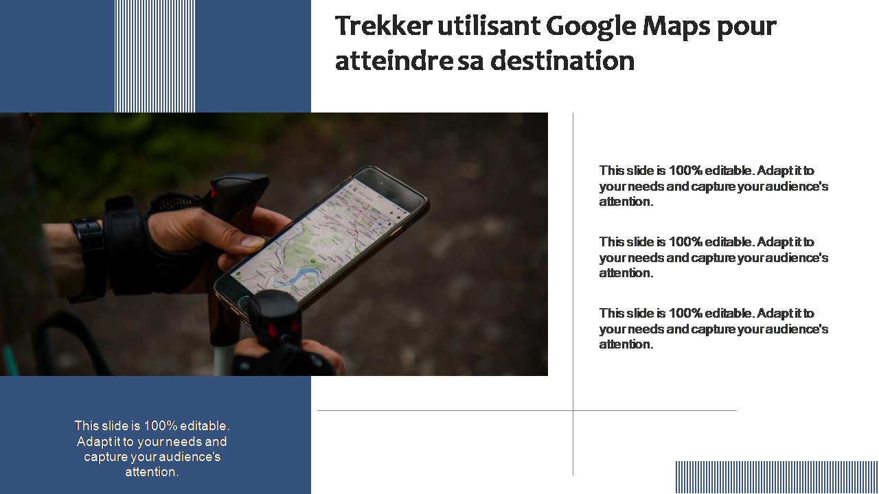 Trekker utilisant Google Maps pour atteindre sa destination 