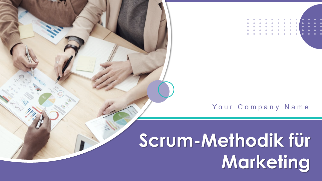 Scrum-Methodik für Marketing-Powerpoint-Präsentationsfolien wd
