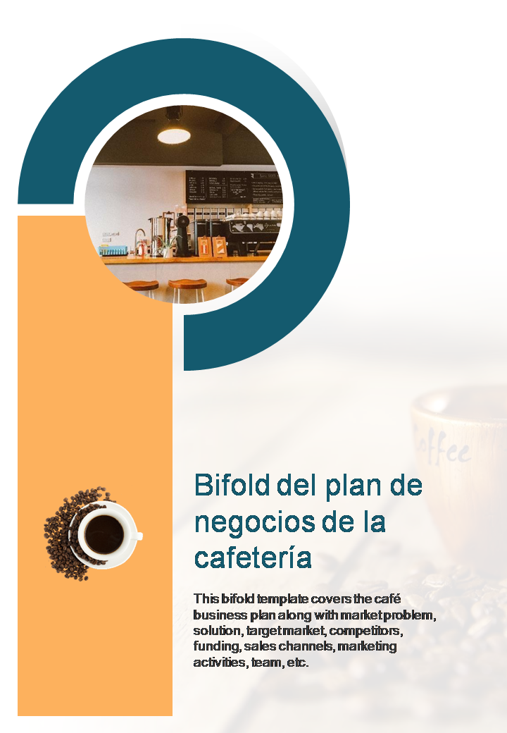 Bifold del plan de negocios de la cafeter&iacute;a
