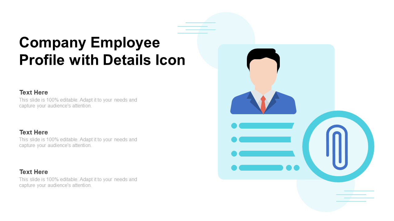 Company Employee Profile with Details Icon