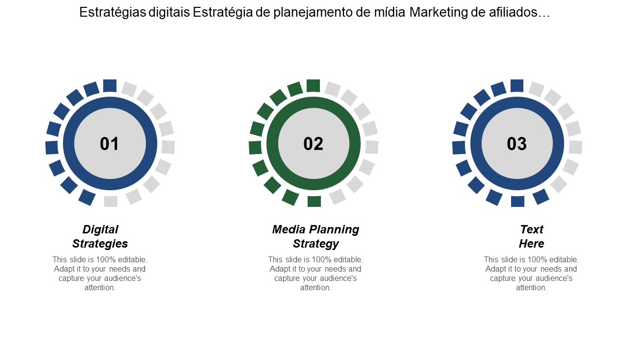 Estratégias digitais Estratégia de planejamento de mídia Marketing de afiliados… 