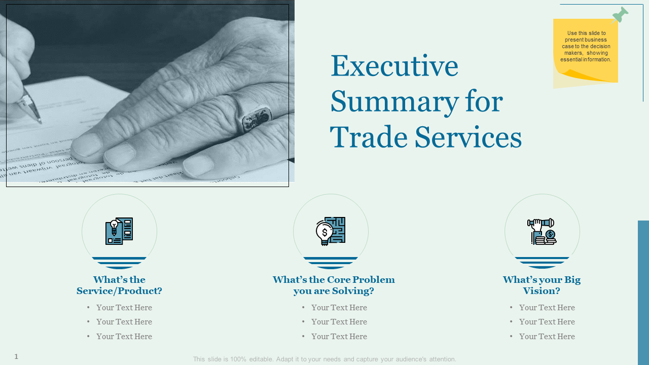 Executive Summary for Trade Services