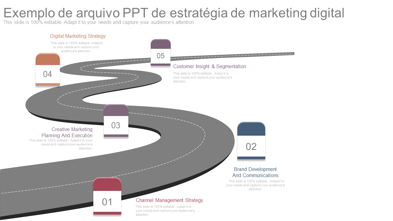 Exemplo de arquivo PPT de estratégia de marketing digital 