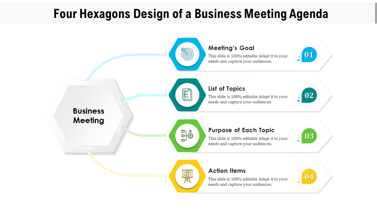 Four Hexagons Design of a Business Meeting Agenda