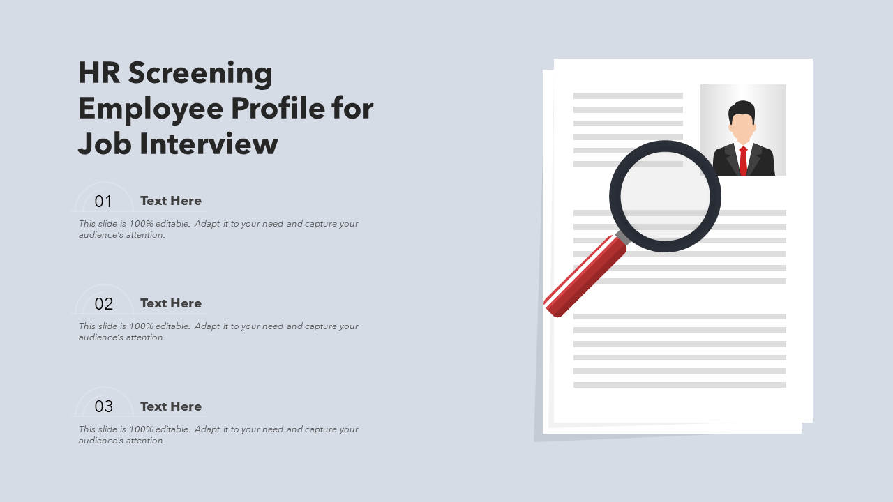 HR Screening Employee Profile for Job Interview