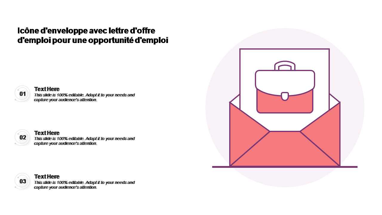 Icône d'enveloppe avec lettre d'offre d'emploi pour une opportunité d'emploi 