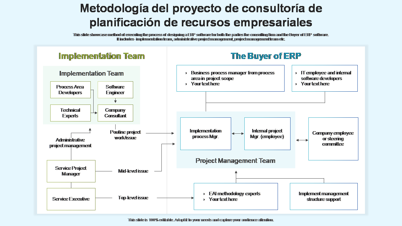 Metodología del proyecto de consultoría de planificación de recursos empresariales 