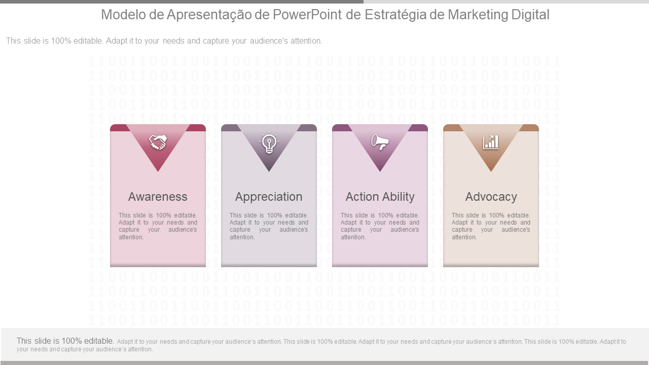 Modelo de Apresentação de PowerPoint de Estratégia de Marketing Digital 