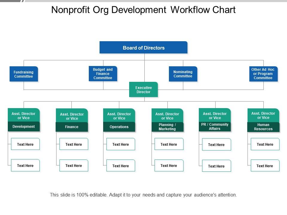 Non-profit Org Development Workflow Chart Template