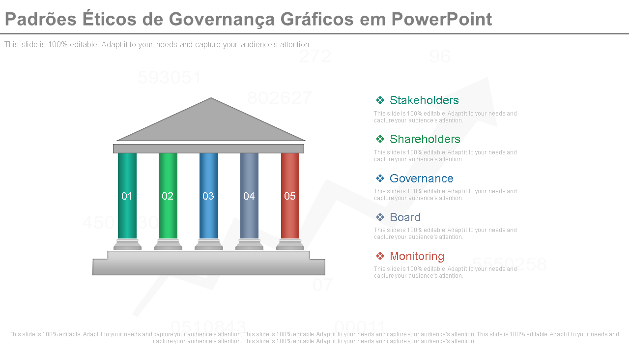 Padrões Éticos de Governança Gráficos em PowerPoint 