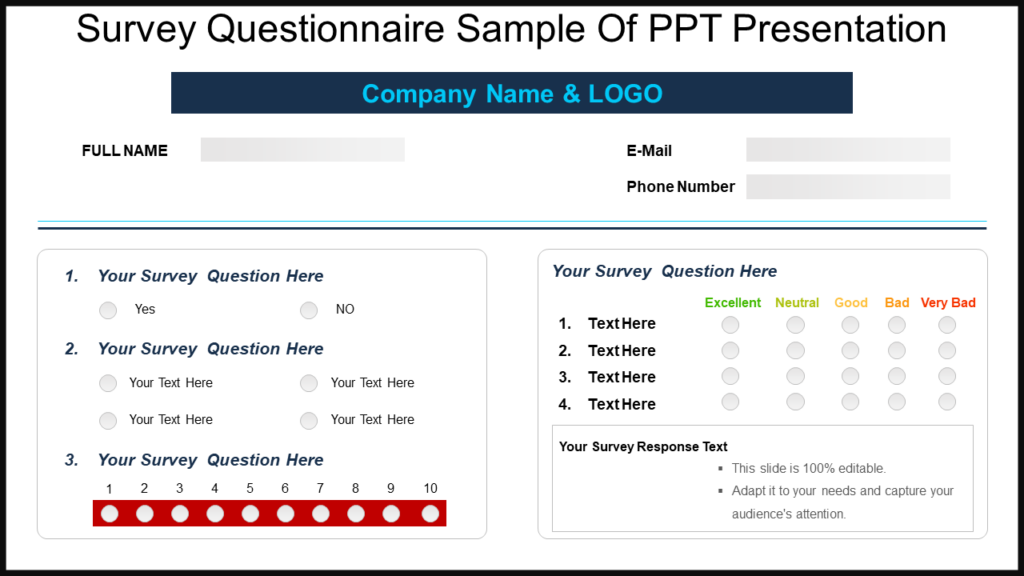 Survey Questionnaire Sample PPT Template