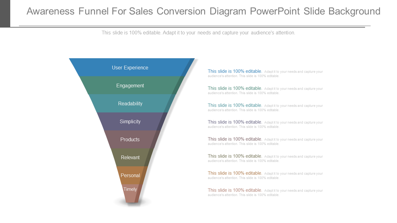 Awareness Funnel For Sales Conversion Diagram PowerPoint Slide Background Awareness Funnel For Sales Conversion Diagram PowerPoint Slide Background