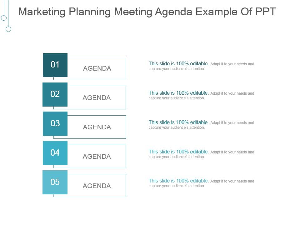 Marketing Planning Meeting Agenda PPT Template