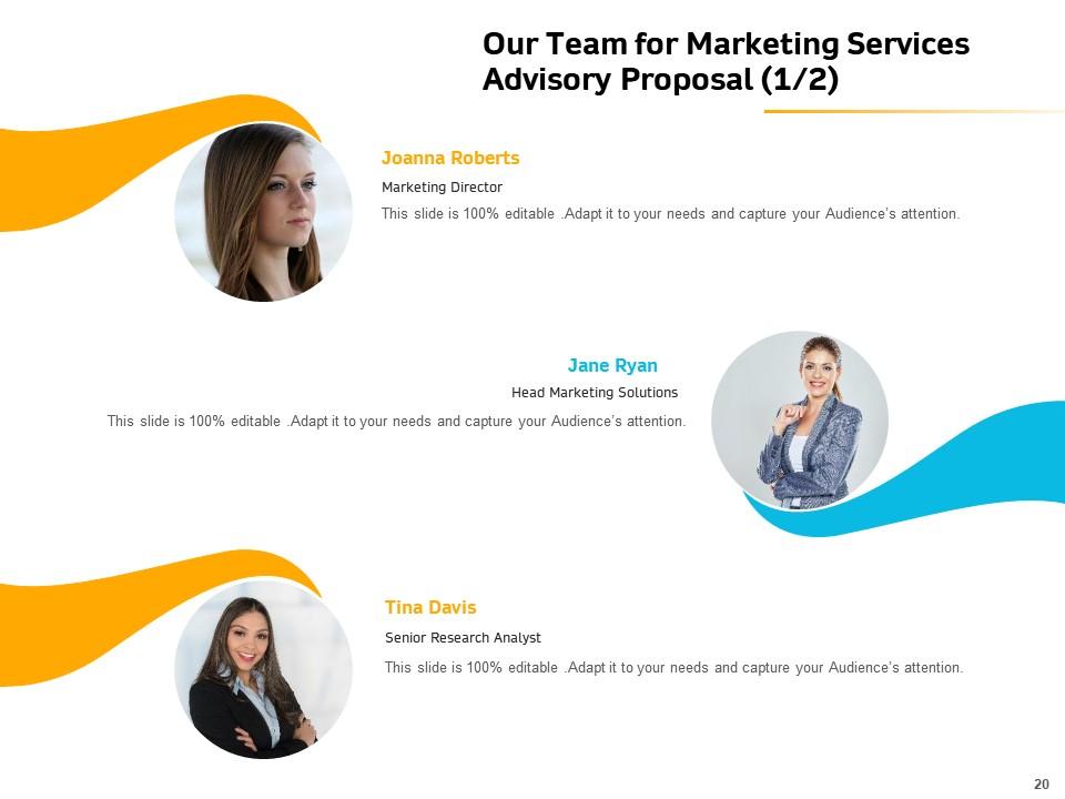Our Team for Marketing Services Advisory Proposal