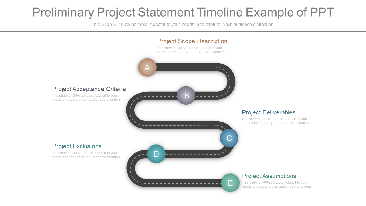 Preliminary Project Statement Timeline Example of PPT