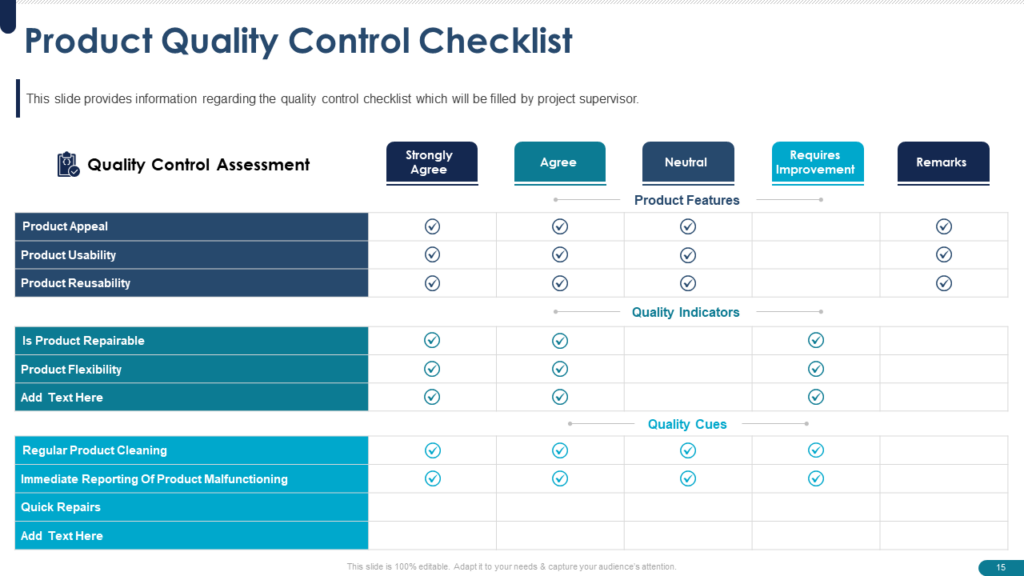 Product Quality Control Checklist Template
