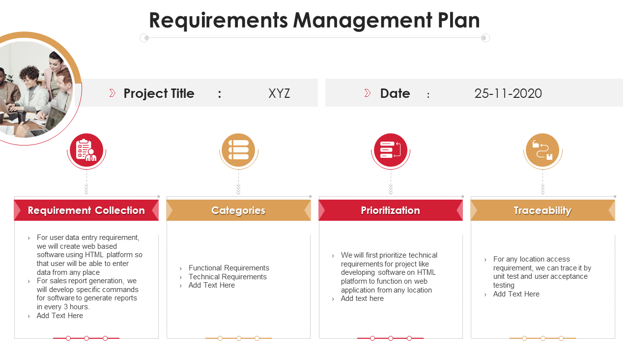 Requirements management plan project analysis templates bundle ppt portrait