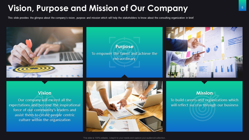 Vision, Purpose, and Mission PPT Template