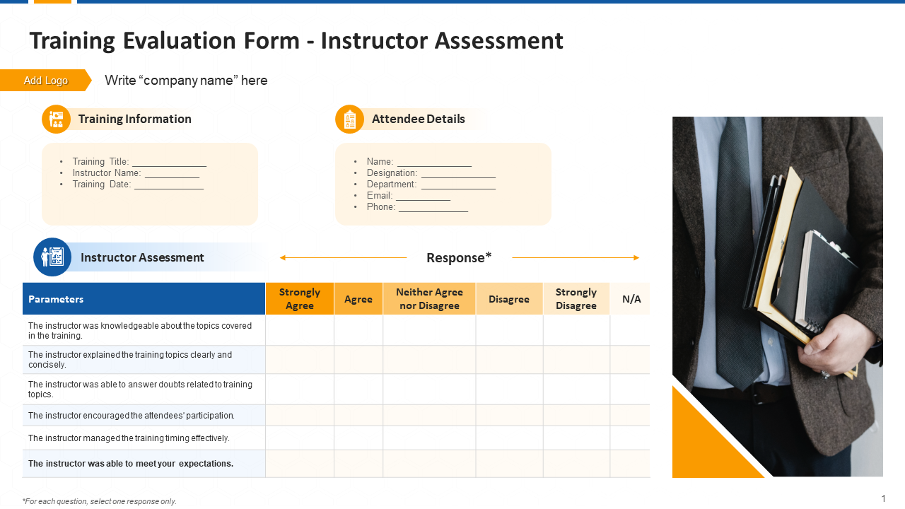 Training Evaluation Form - Instructor Assessment